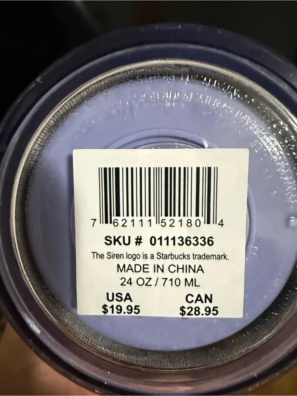 NWT Starbucks 2024 Halloween Periwinkle Lavender Silver Drip Venti Tumbler 24oz